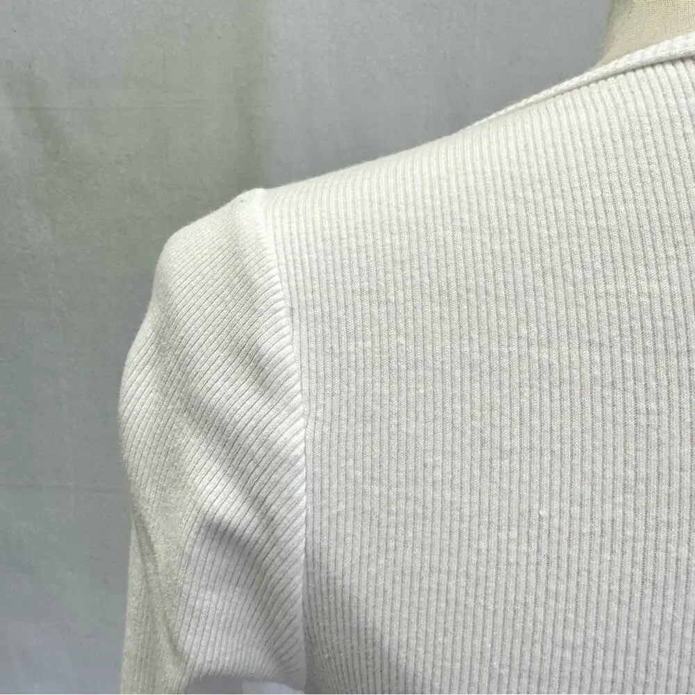 Abercrombie & Fitch‎ hook & eye henley long sleeve bodysuit white size small